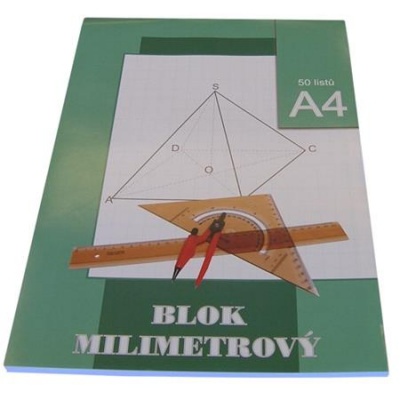 Milimetrový papier, A4, 50 listov, STEPA