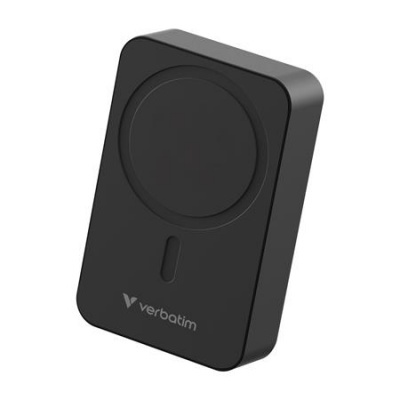 Power banka, externá batéria, magnetická, 20 000 mAh, stojanček, VERBATIM "Charge n Go Essentials", čierna