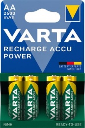 Nabíjateľná batéria, tužková AA, 4x2600 mAh, prednabitá, VARTA "Professional Accu"